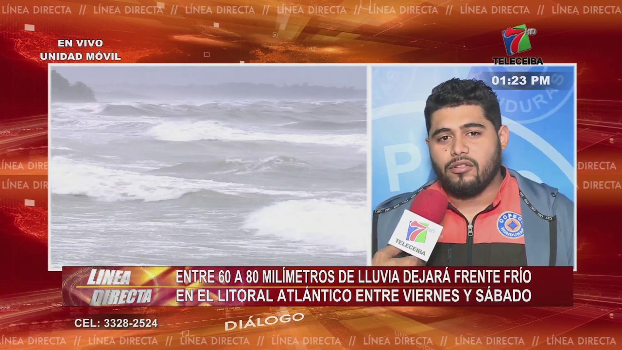 Entre 60 a 80 mm de lluvia dejara frente frío en el Litoral Atlántico entre este viernes y sábado
