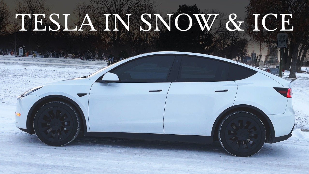 Testing a Tesla on Snow and Icy Winter Roads
