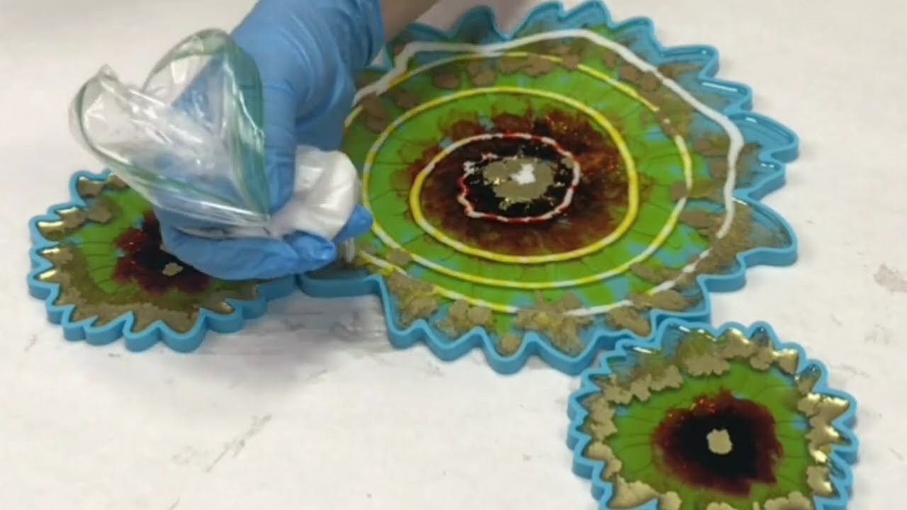 Sunflower Inspired Resin Bowl and Coasters