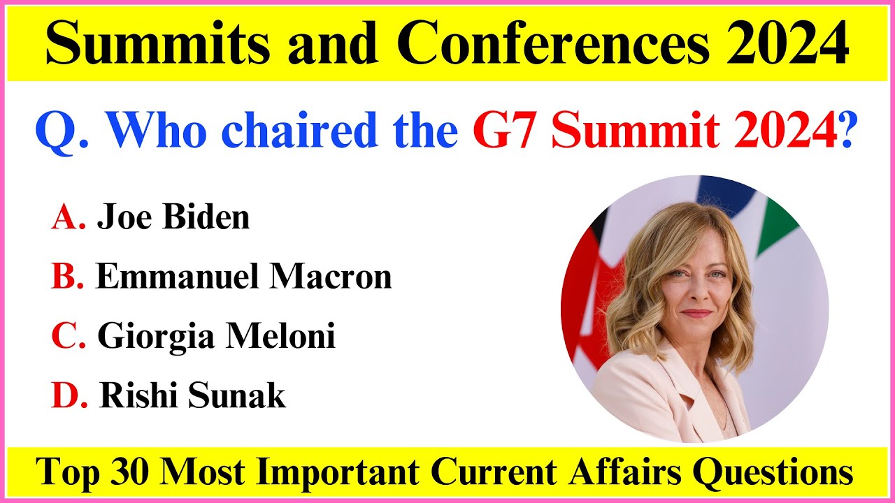 Summits & Conferences 2024 | Summits 2024 Current Affairs | Current Affairs 2024 in English