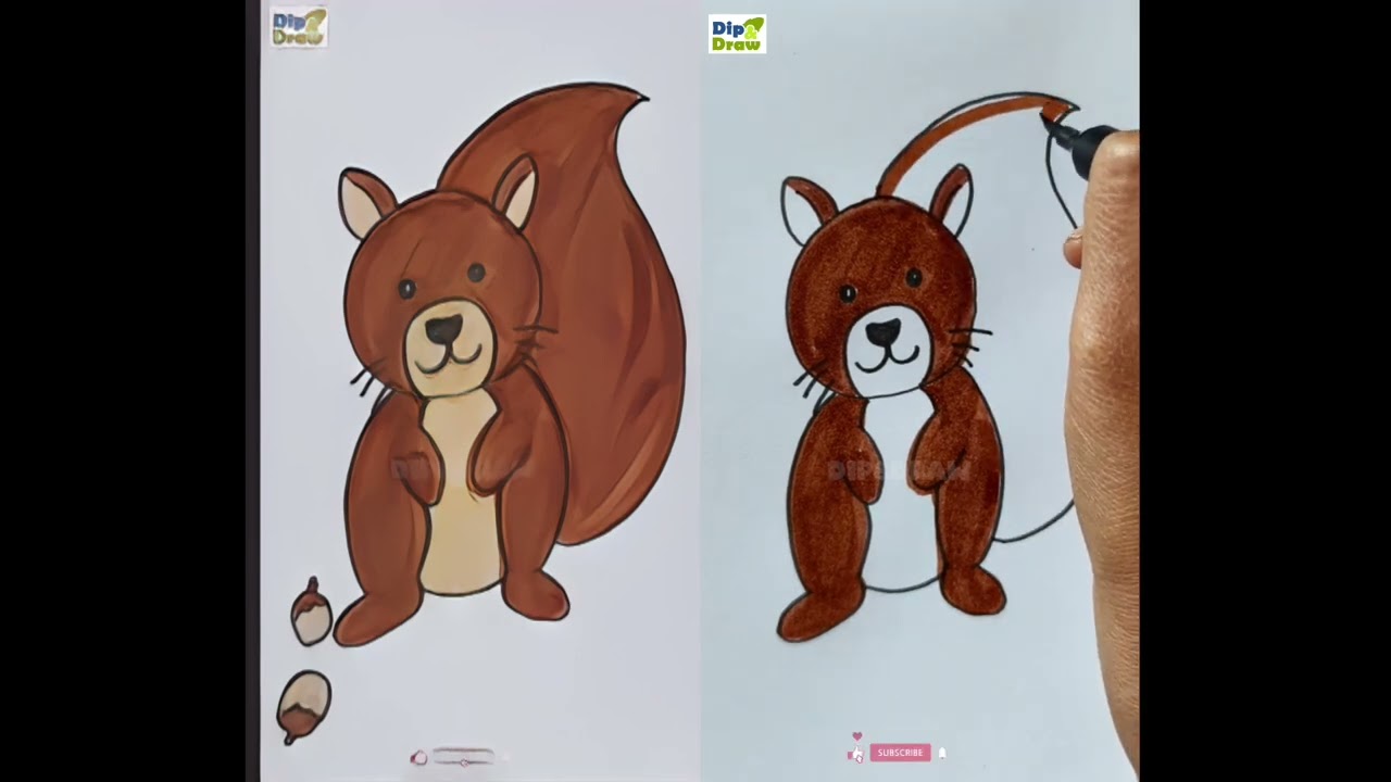 Easy drawing of squirrel #drawingtutorial #easydrawing #squirrel #🐿️ #drawing #draw 