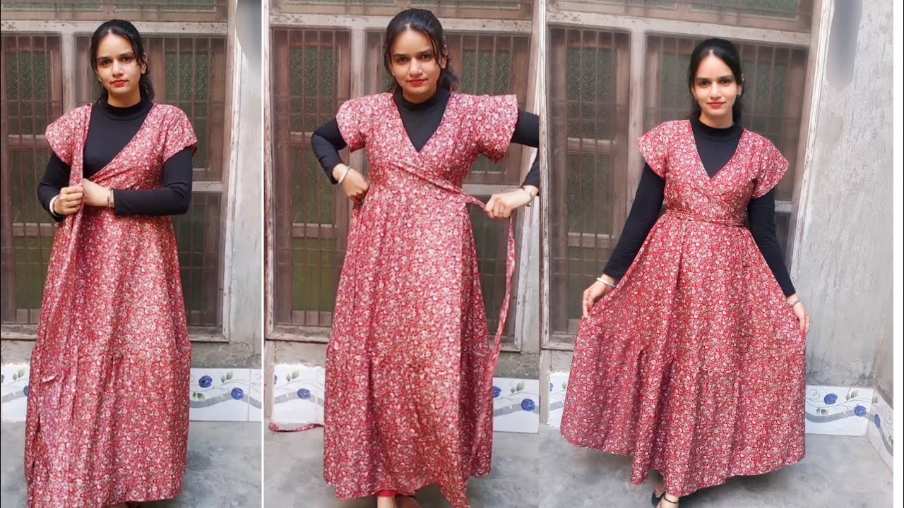 Wrap Dress Cutting & Stitching Step by step.How To Make A Stylish Wrap Dress in very easy method.