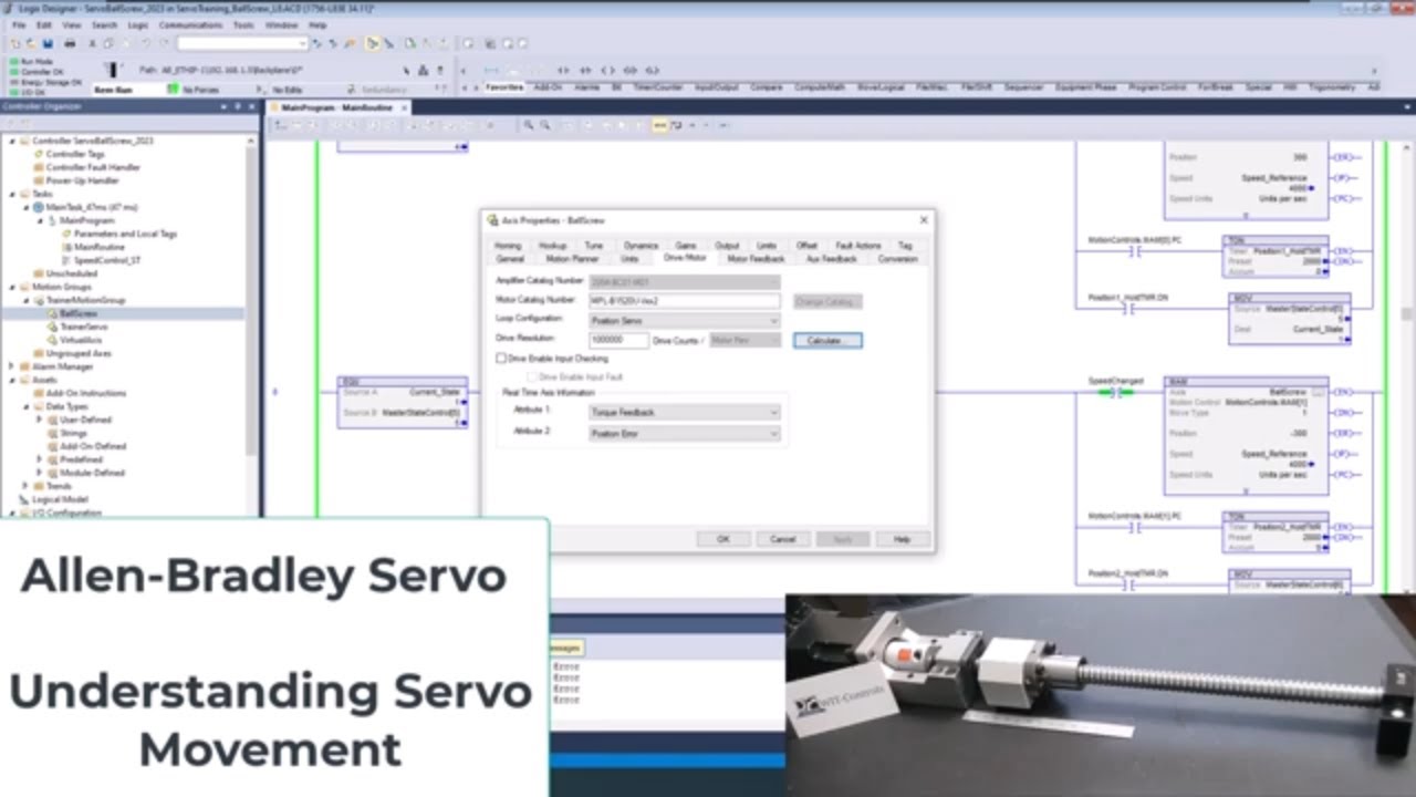 Allen-Bradley Servo | Understanding Servo Movement for a Ball Screw