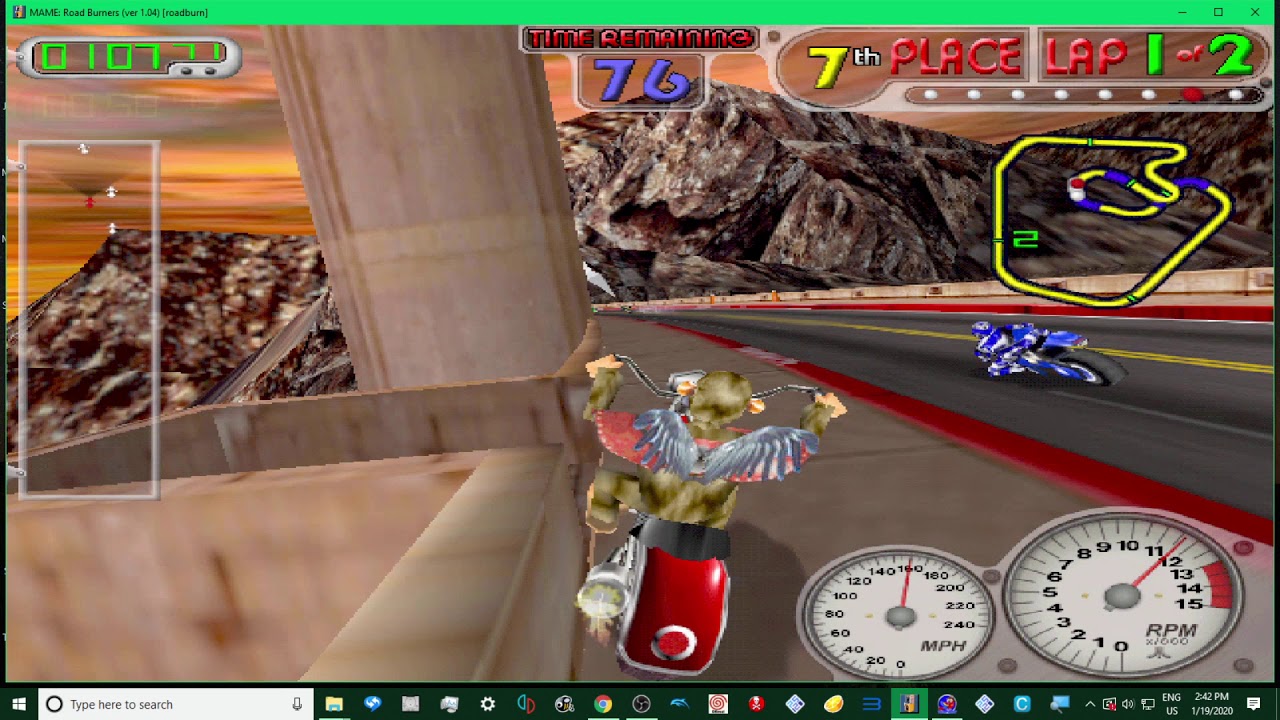 MAME 220 - atari  road burners - LAS VEGAS ADVANCED COURSE 2020 uk arcades pc emulation 1999