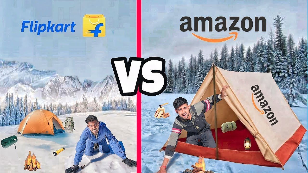 Amazon vs Flipkart snow survival challenge for 24 hours @A1ADVENTURE