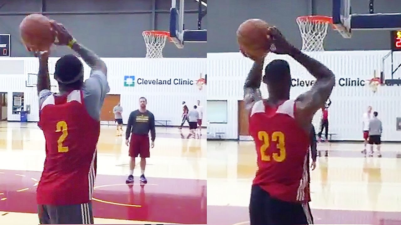 LeBron James VS Kyrie Irving 3 Point Contest During Practice 1 VS 1