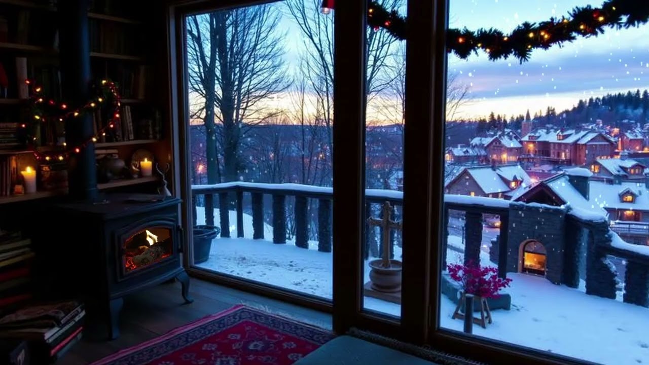 Cozy Facade - Winter Cabin Fireplace
