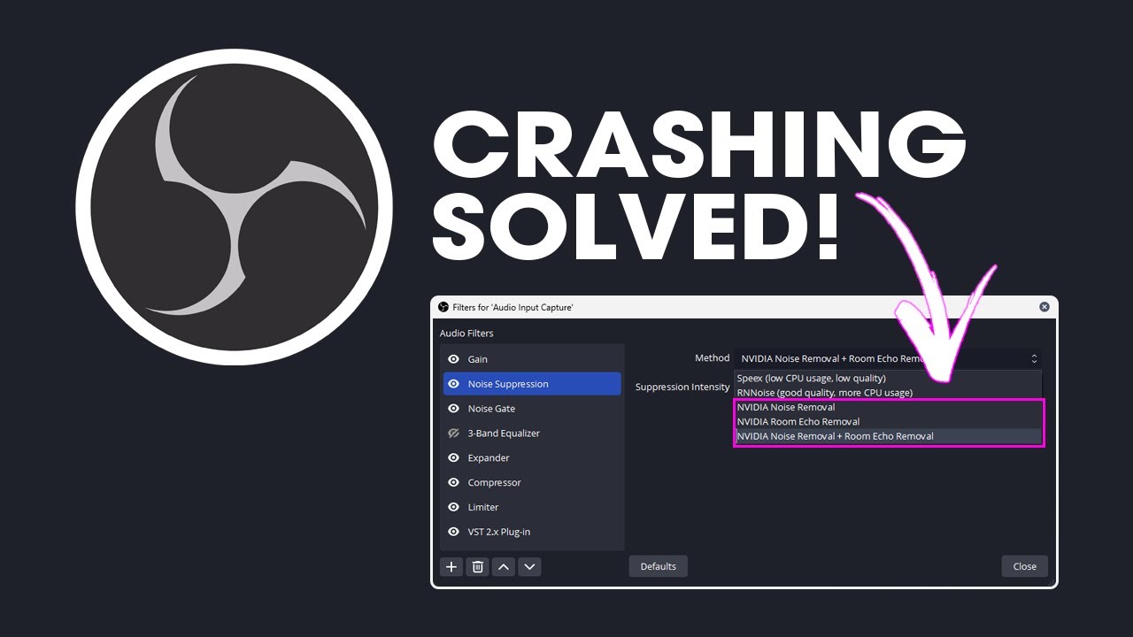 Fix OBS Crashing when using NVIDIA Noise Removal or Echo Removal.