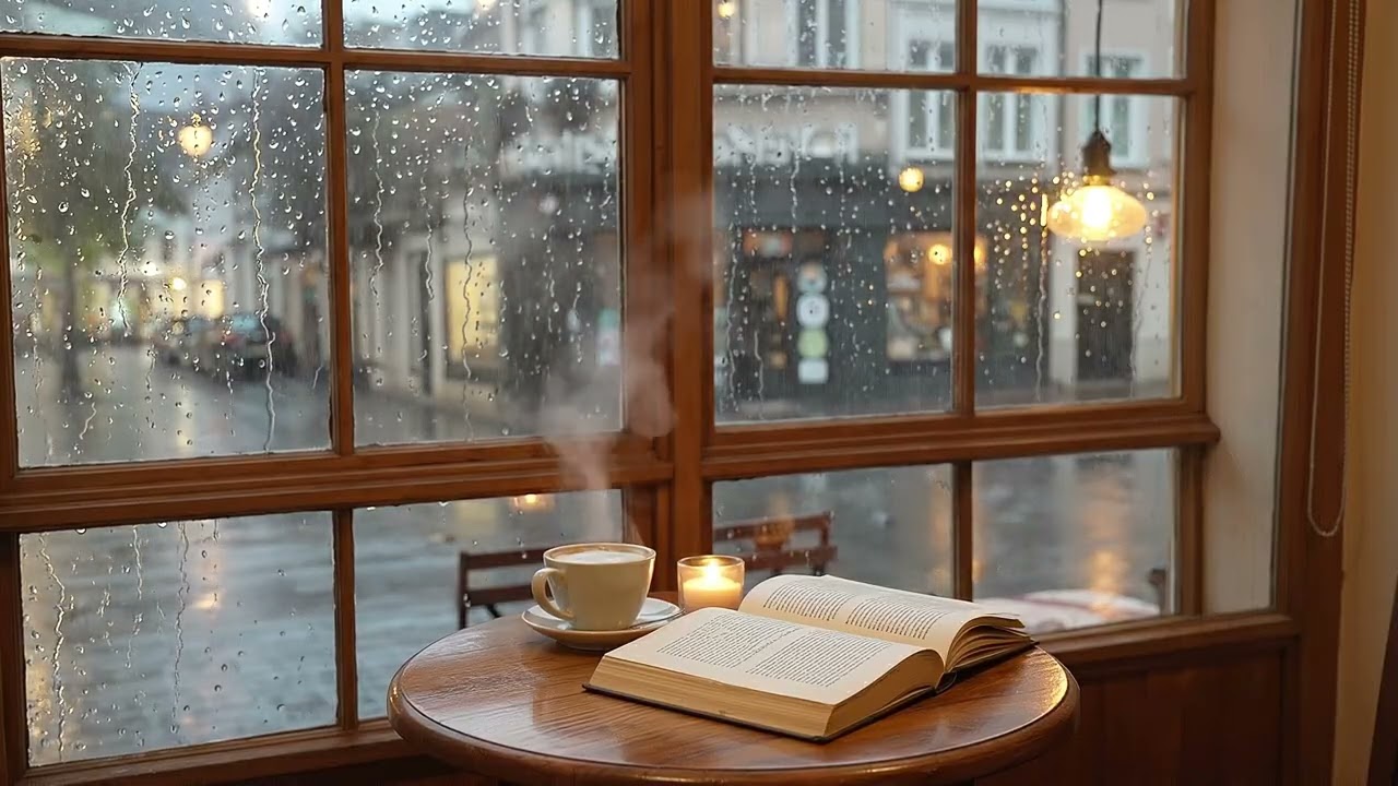 ASMR │ Rainy day at cozy cafe │ 카페에 들어서자마자 쏟아지던 비....☕️