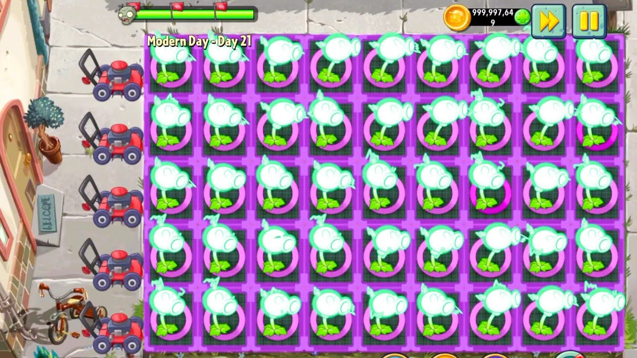 Plants Vs zombies 2 Electric Peashooter Vs All Zombies Gameplay Challenge | Pvz 2 Modern Day 