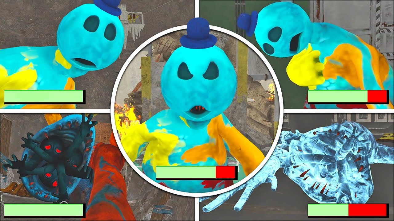 Poppy Playtime Chapter 1-4 - All DOEY in BRIGHT Mode With Healthbars