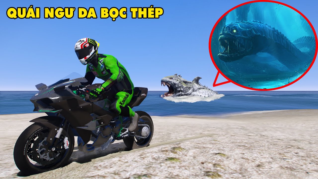 GTA 5 Giải Mã Bí Ẩn Thủy Quái Da Bọc Thép Thời Tiền Sử Bằng KAWASAKI H2R Siêu Sát Thủ Trên Cao Tốc