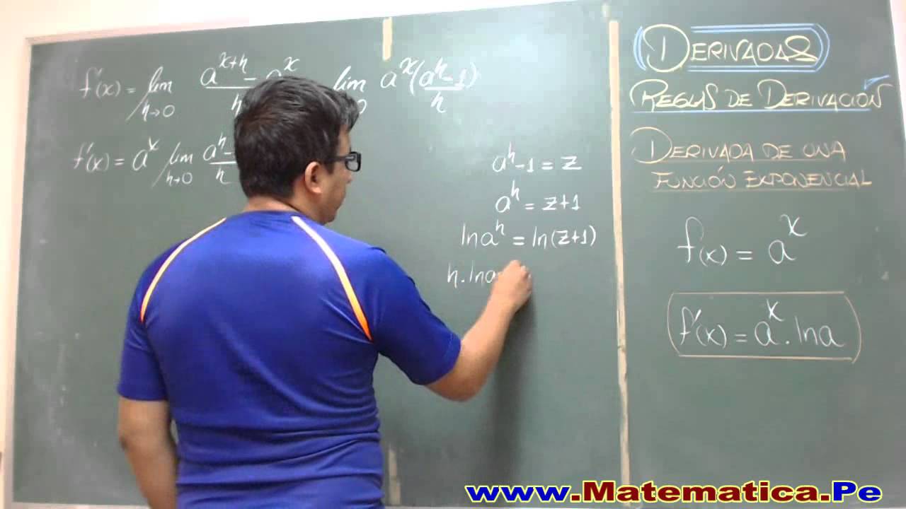 DERIVADA DE UNA FUNCION EXPONENCIAL - DEMOSTRACION - REGLAS DE DERIVACION