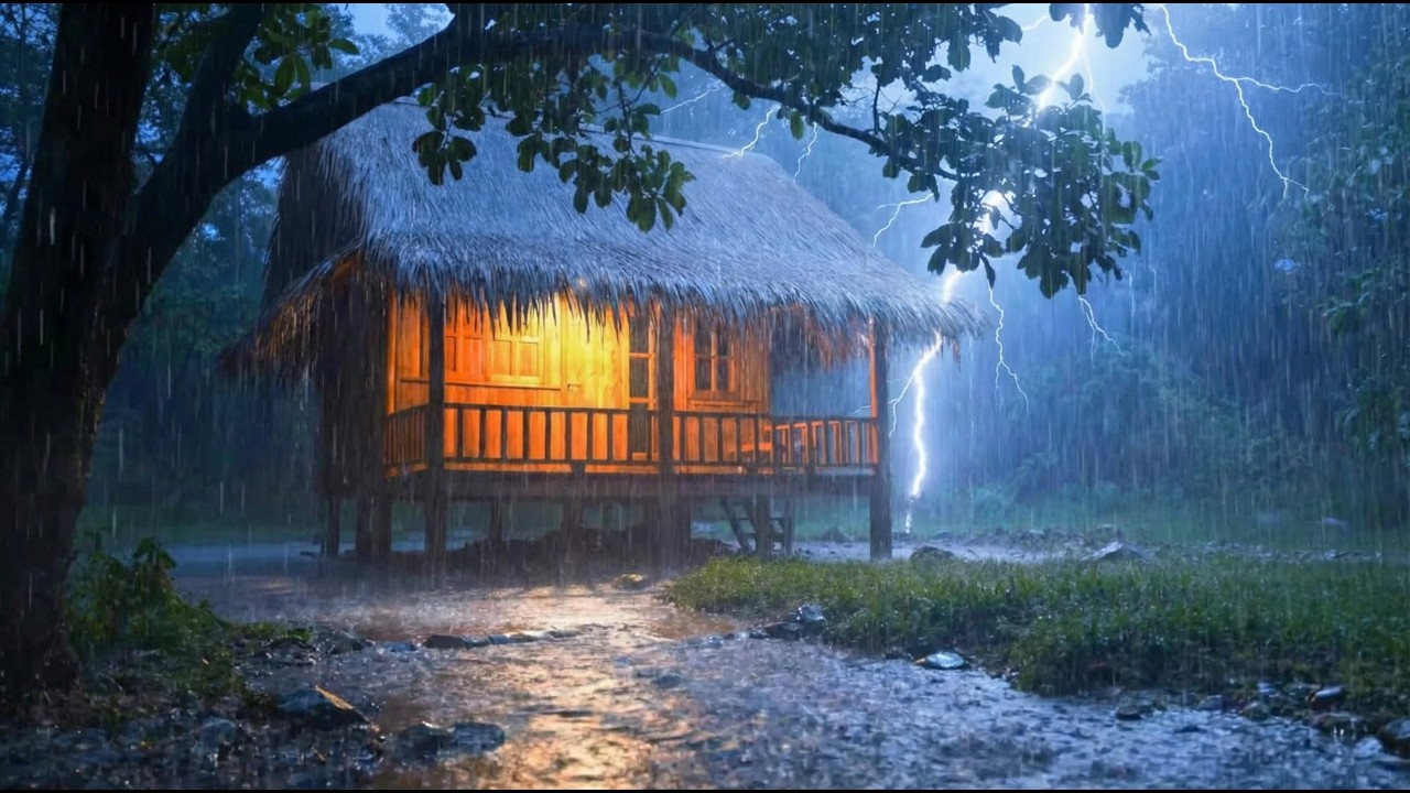 You’ll Be Asleep in Minutes 😴 | Cozy Forest Cabin Rain at Night