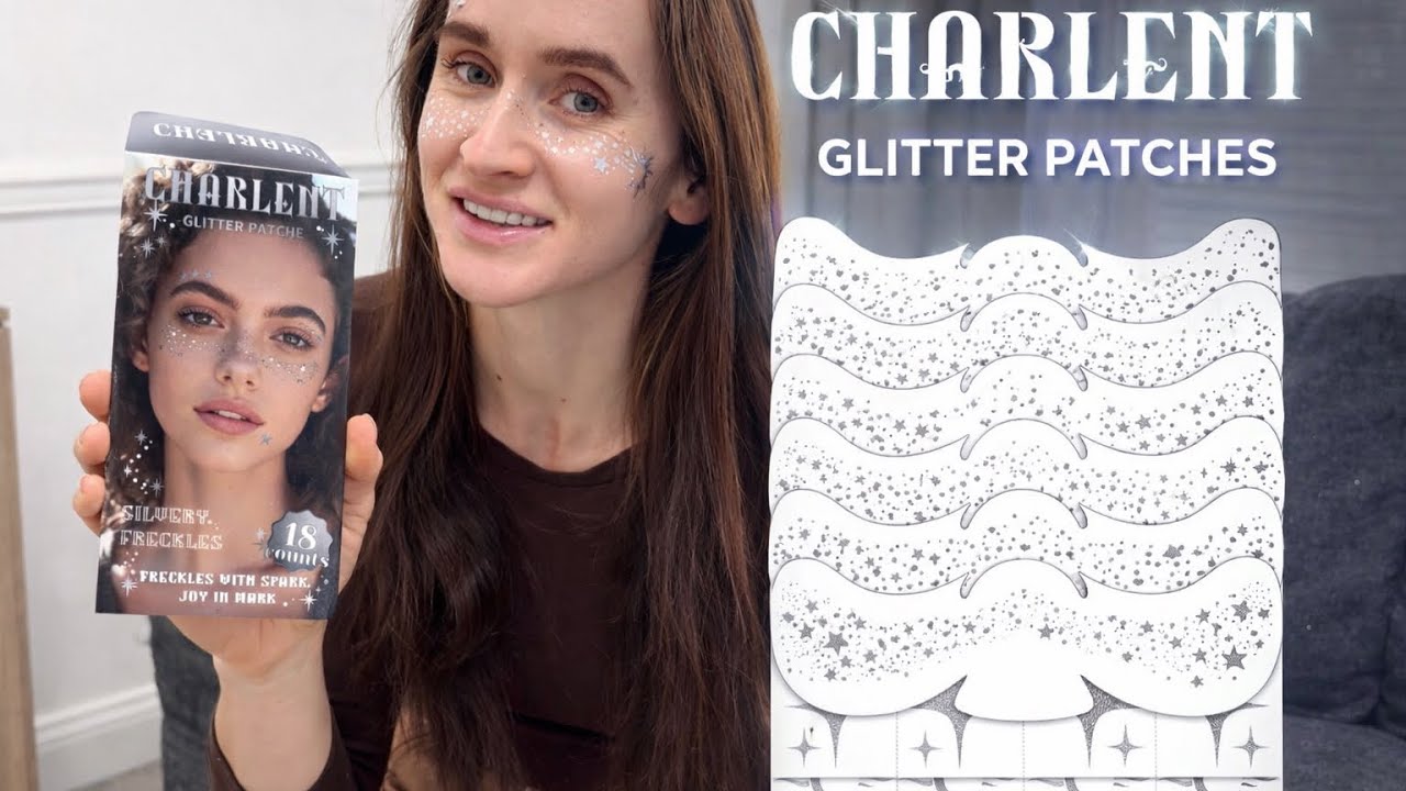CHARLENT 36PCS Glitter Freckles Face Tattoos