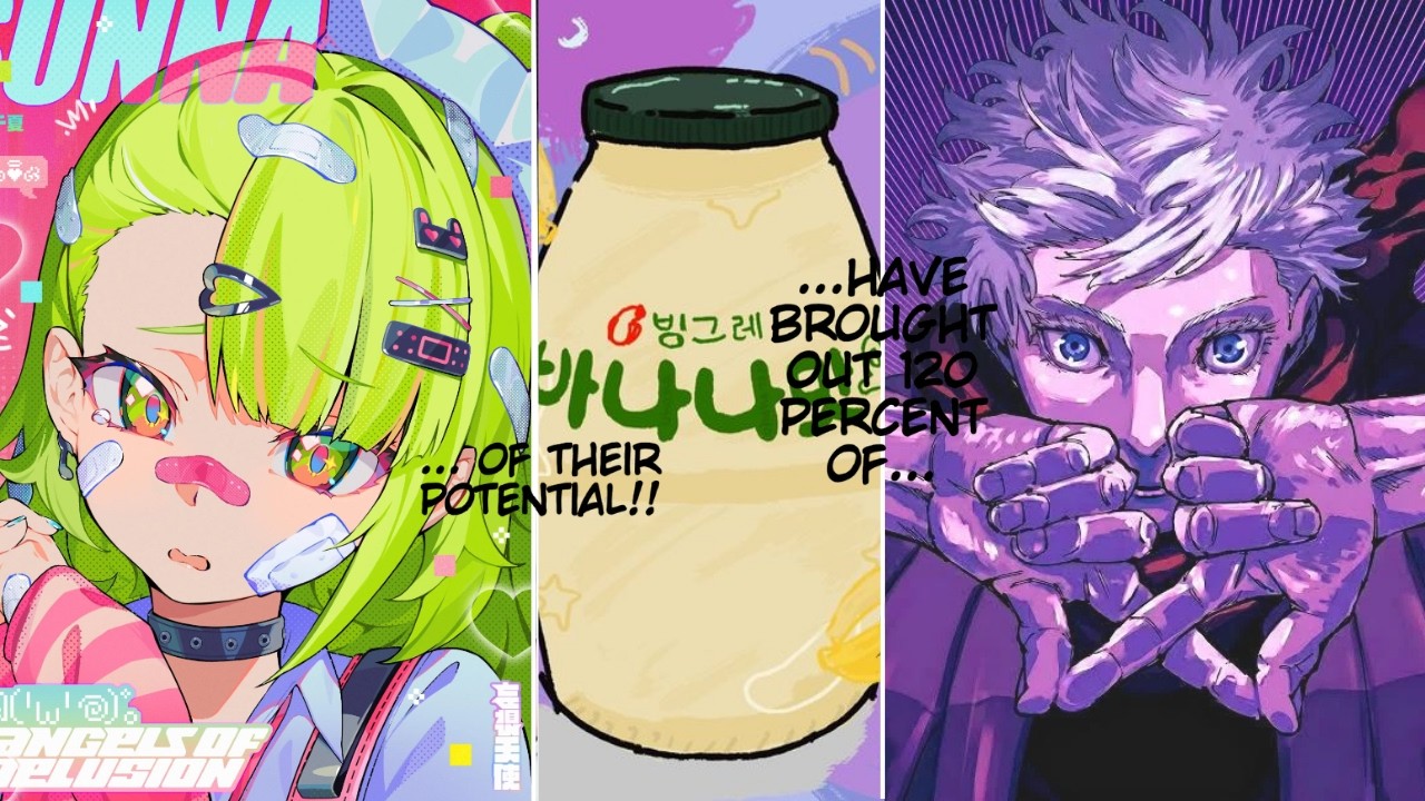 Sunna and Gojo drinks 123 banana milkshakes