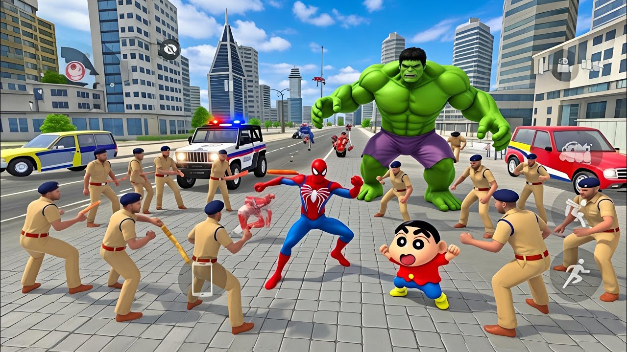 Spider-Man & Hulk vs Police 😱 | Indian Theft Aura Simulator | Skyvor Gaming 