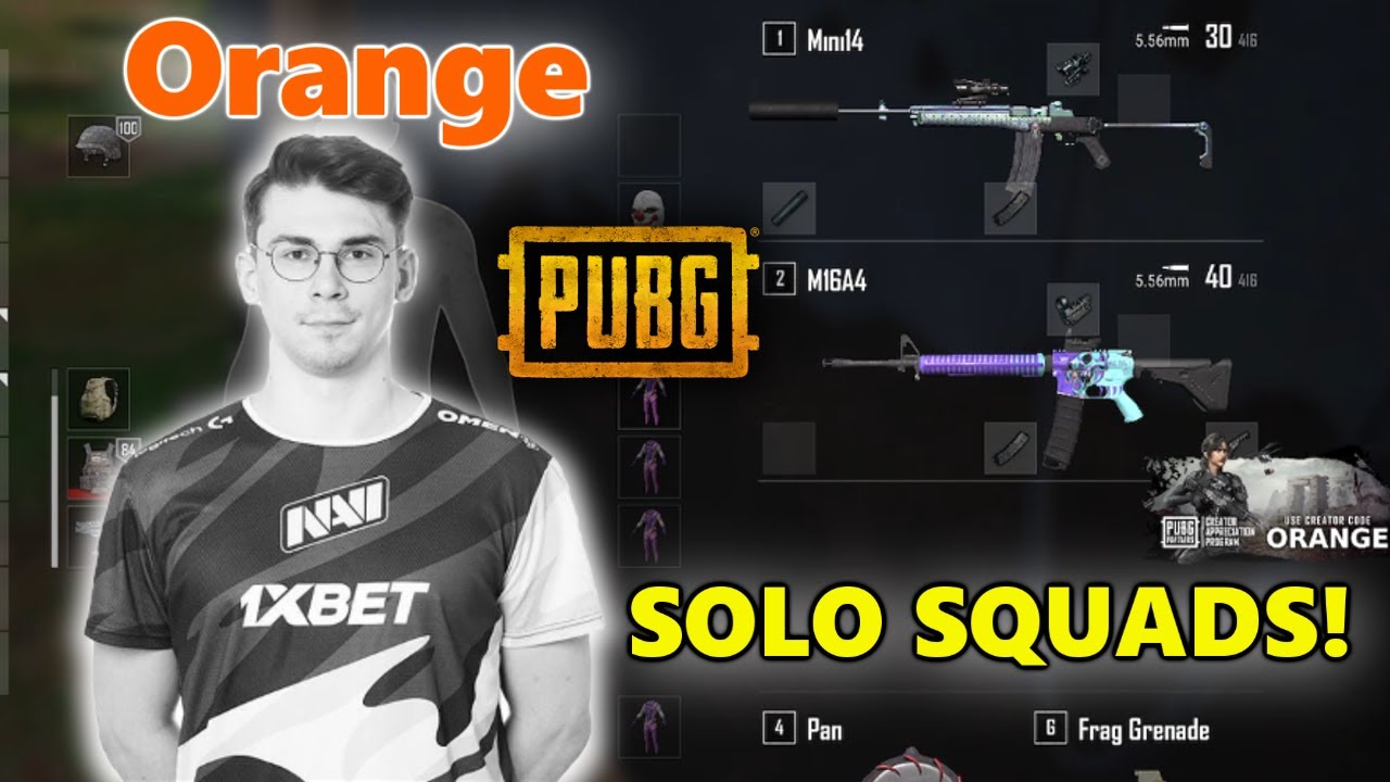 Orange - SOLO SQUADS! - M16A4 + Mini14 - PUBG