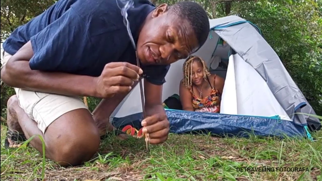 A brave African American daughter Camping in the Motherland for the first time