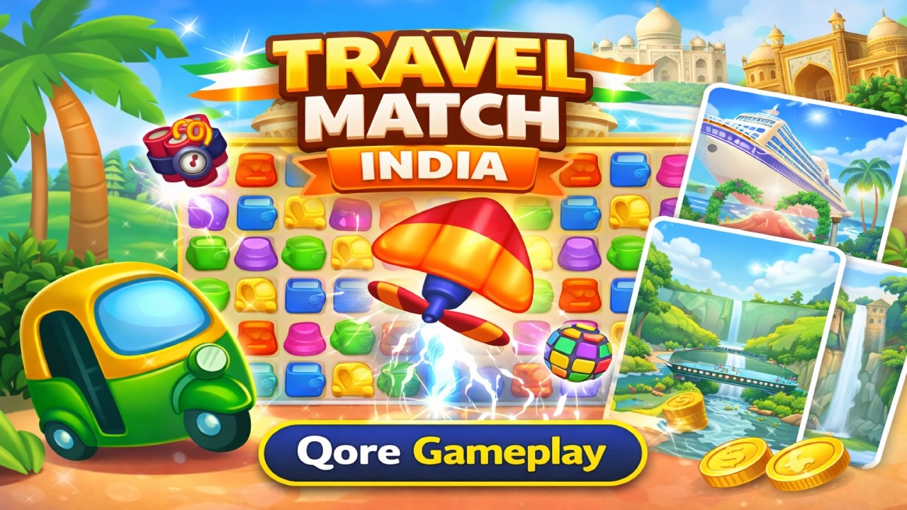Travel Match India | Colorful Match-3 Puzzle & India Tour Gameplay (Android/iOS)