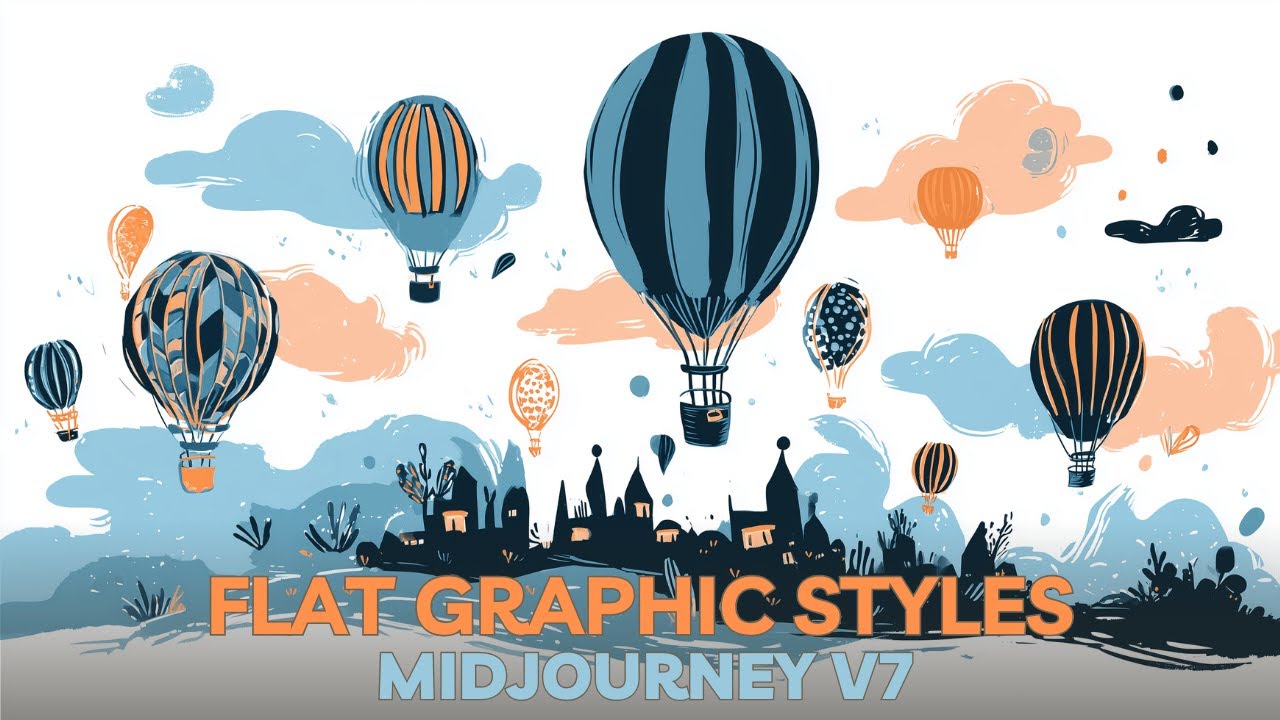 25 FLAT GRAPHICS Midjourney v7 SREF styles