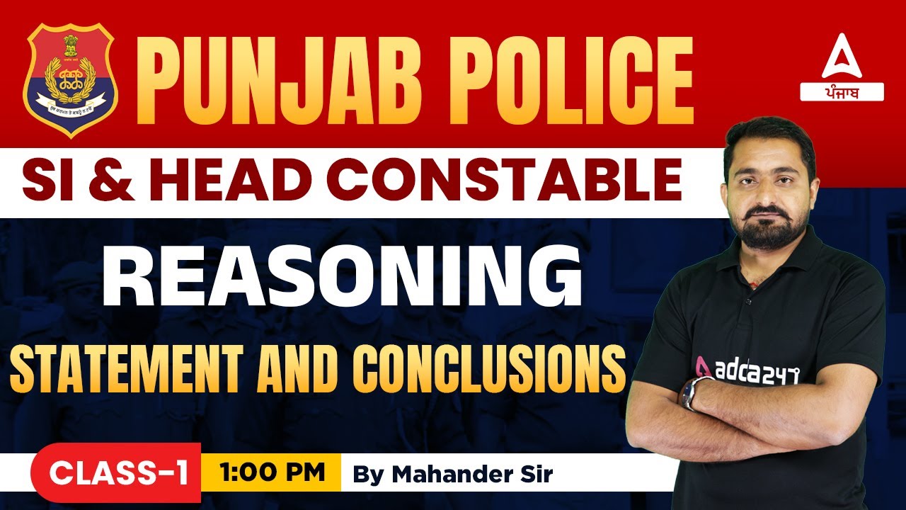 Statements & Conclusions #1 | Reasoning Class For Punjab Police SI and Head Constable | By Mahander