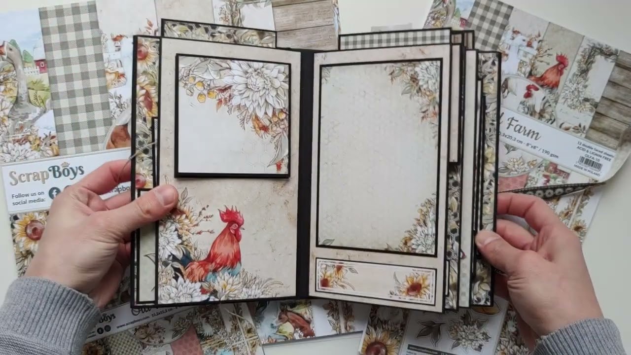 Album z elementami POP UP - kolekcja OLD FARM od ScrapBoys