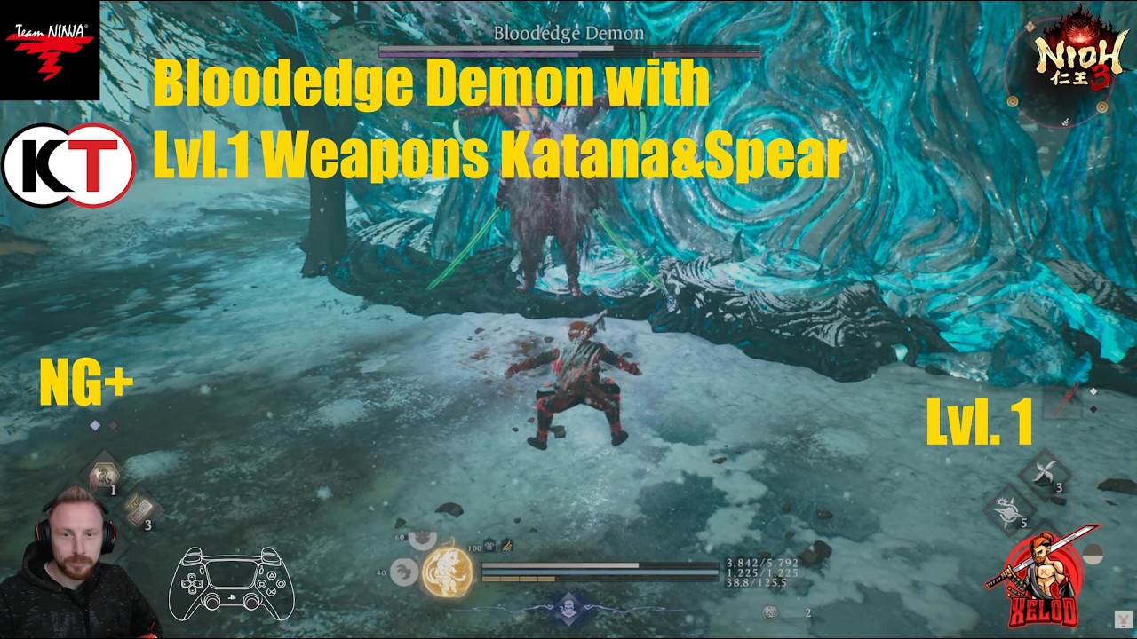 Nioh 3 | Bloodedge Demon Fight | NG+ Lv.1 Weapons | Spear & Katana