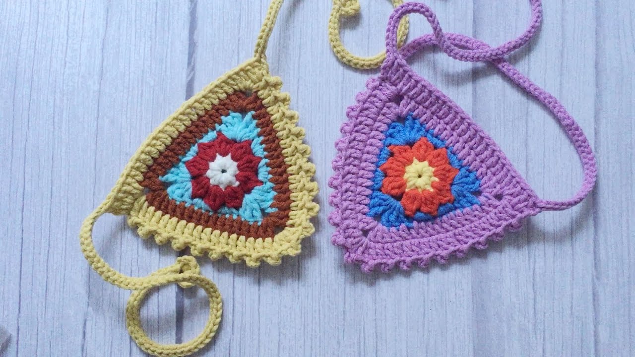 #20 crochet dog bandana granny triangle pet collar crochet tutorial