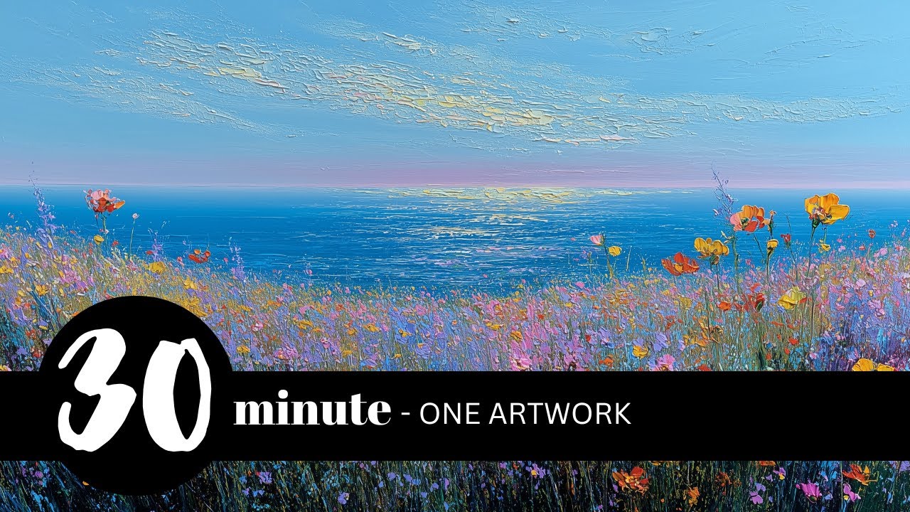 Painted Coastal Flower Artwork in 4K for Samsung Frame TV | Single Framed Art Display (30 Minutes)