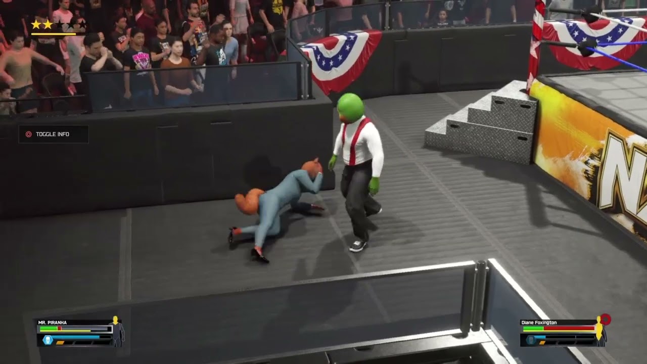 WWE 2K25: Мистер Пиранья против Дайан Фоксингтон: Раунд 1