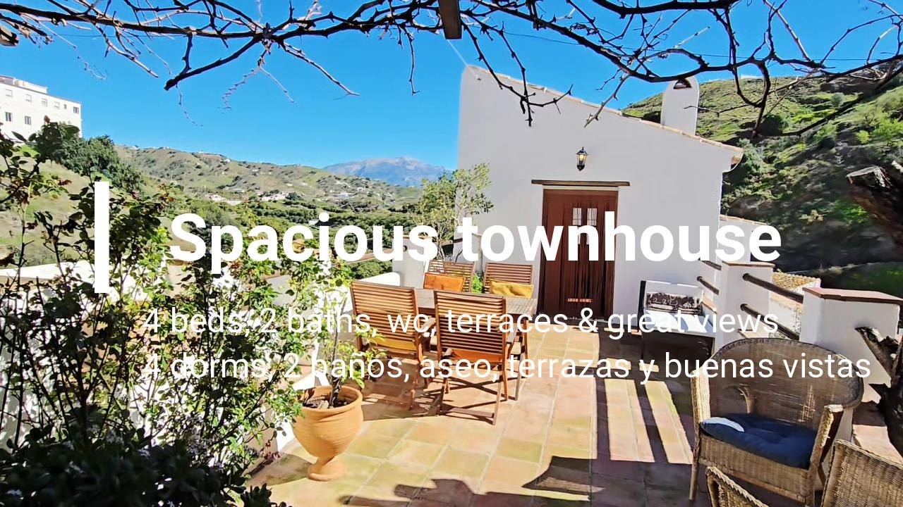 Character townhouse - 4 beds, 2 baths, WC & beautiful terrace - Almachar, Malaga - 229,000€