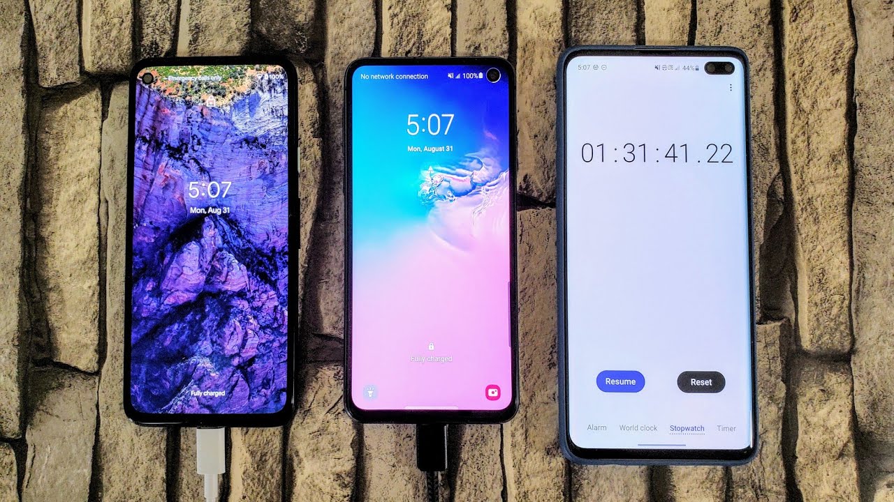 Google Pixel 4a vs Samsung Galaxy S10e - Charge Test