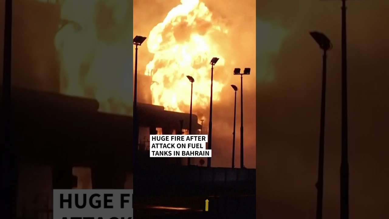 Huge fire after attack on fuel tanks in Bahrain | AFP