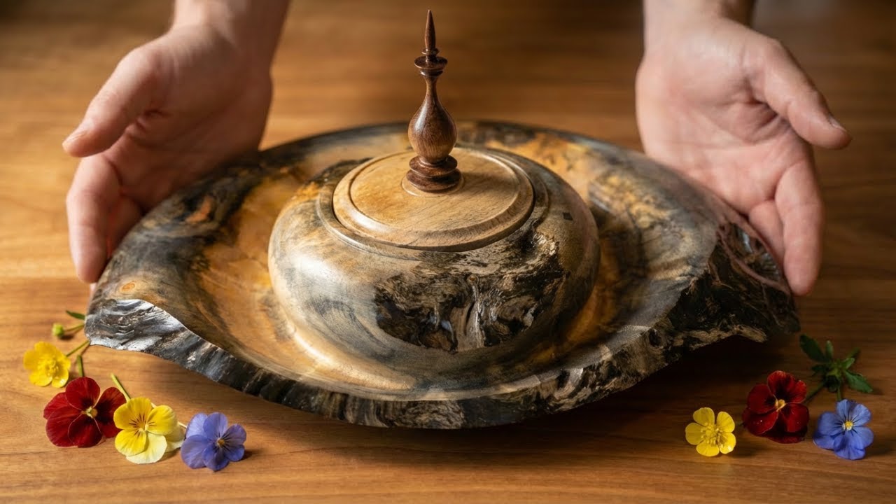 The master woodturner showed me this genius hidden technique. You can make it yourself too!