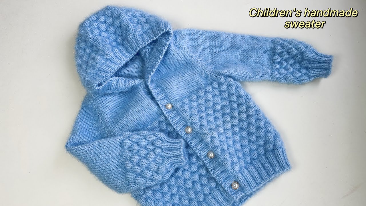 Children's hooded sweater knitting tutorial儿童毛衣编织教程