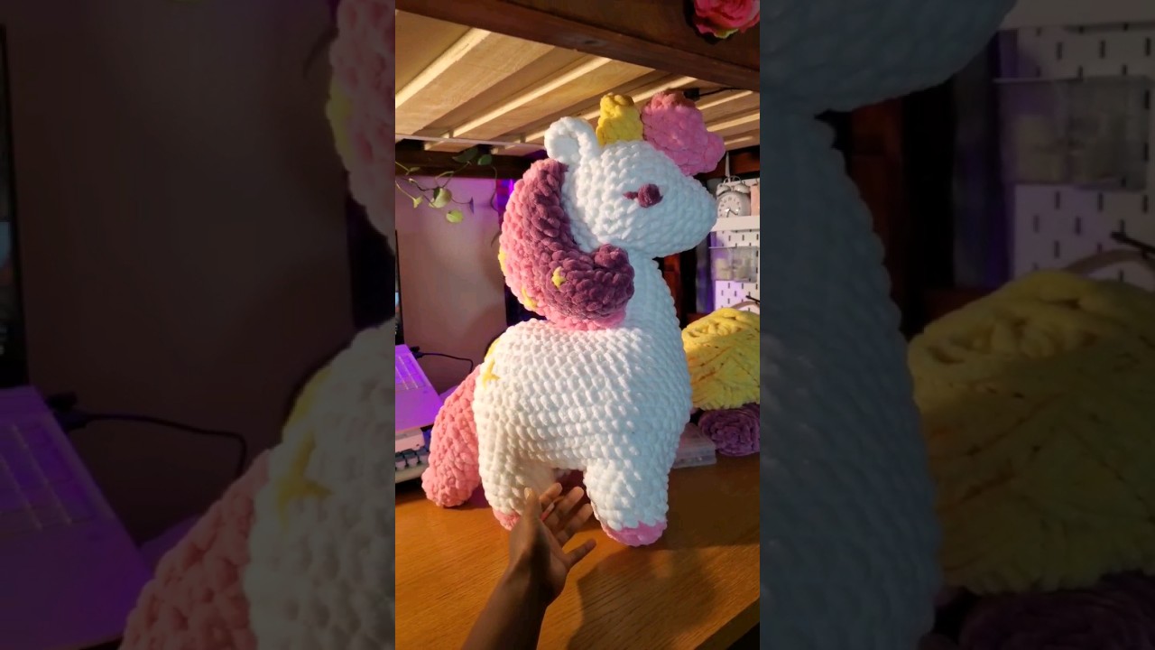 a jumbo Unicorn! #crochet #diy #crochethook #crochetamigurumi #aesthetic #crocheting #crochetplushie