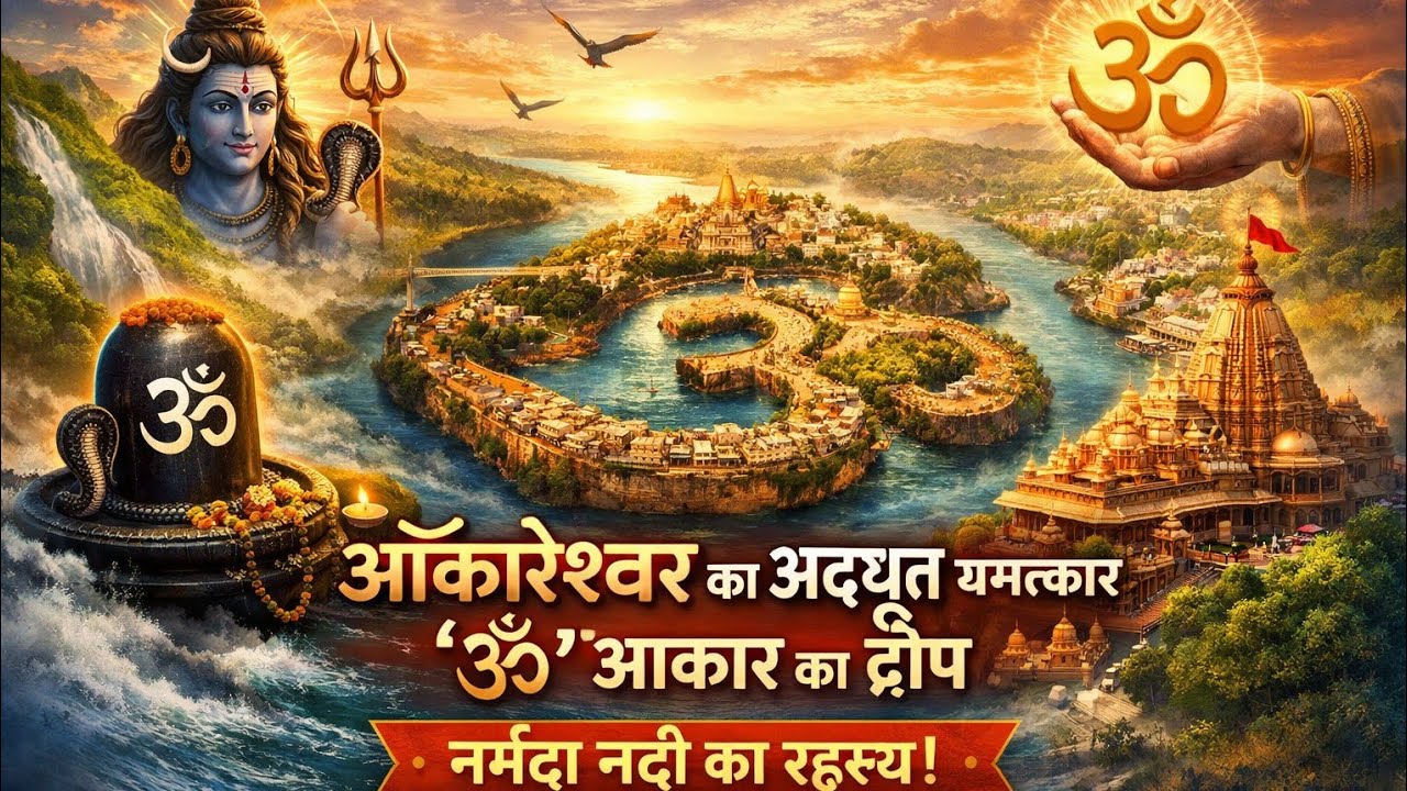 Omkareshwar Jyotirlinga और Mamleshwar Temple. मंदिर 5 मंज़िल  के बने हुए हैं।