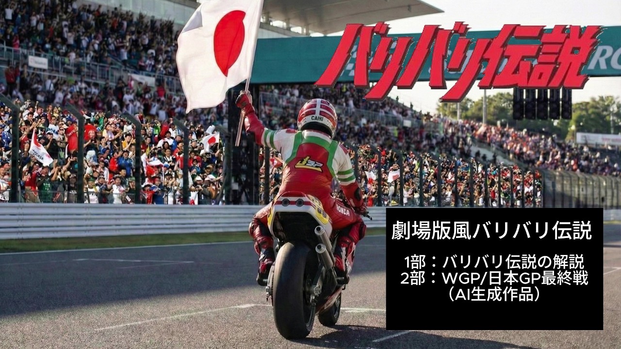 ＜劇場版風＞バリバリ伝説　1部・バリバリ伝説解説　2部・ワールドGP　日本GP編　（AI生成作品）
