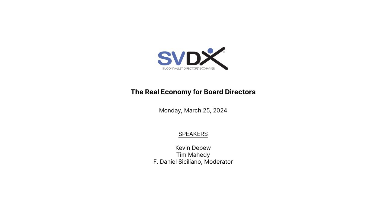 The Real Economy for Board Directors