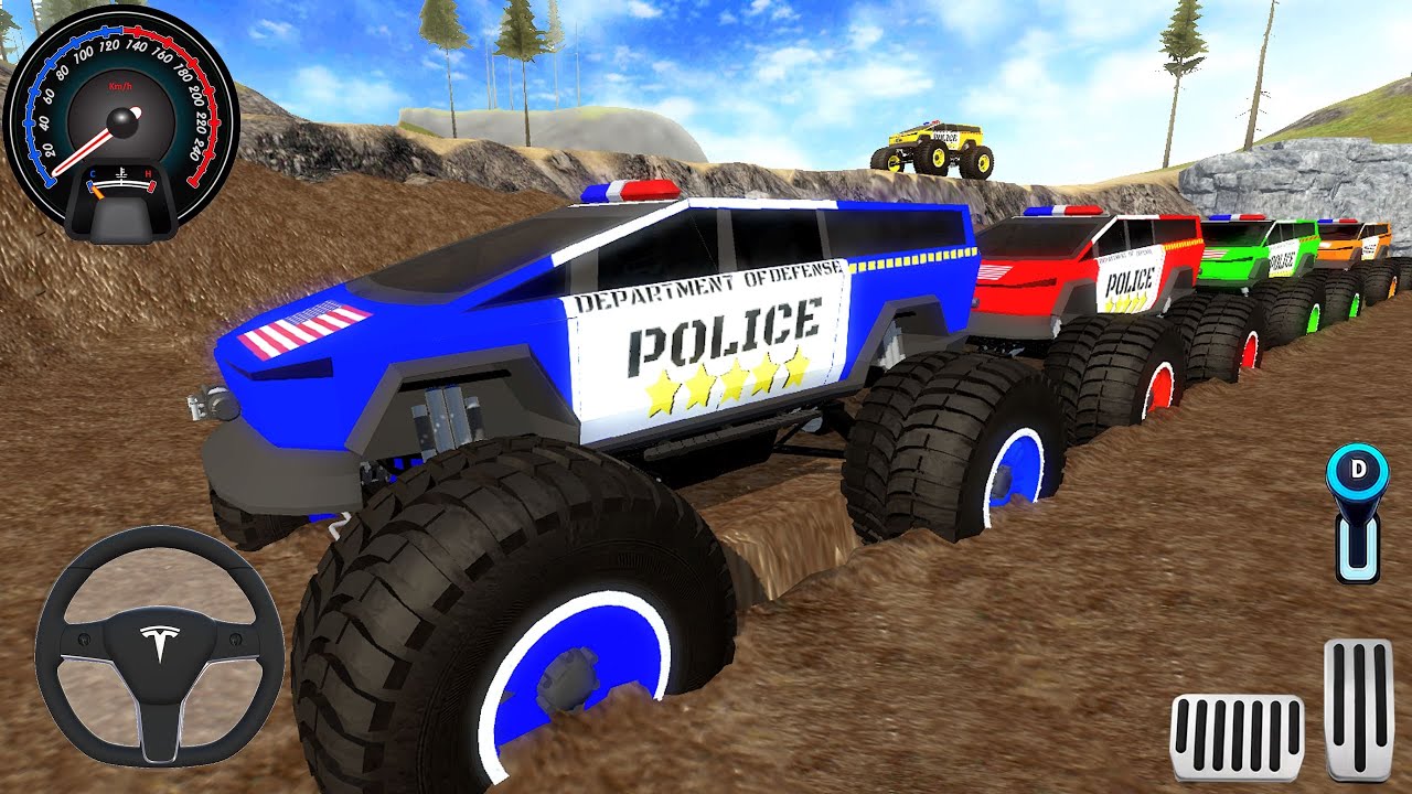 Juegos De Carros - Police Monster Trucks Impossible Driver #2 - Car Extreme Racing Android GamePlay