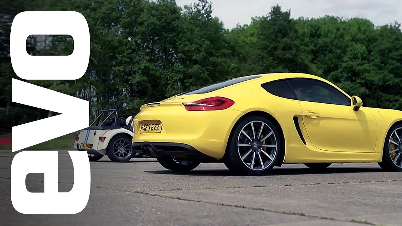 Porsche Cayman S v Caterham 7 Roadsport 140 | evo DRAG BATTLE