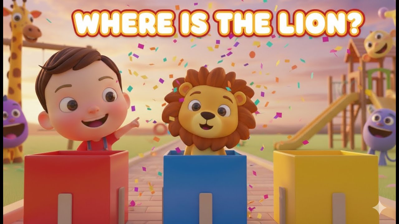 Where Is the Lion? 🦁 | Animals Hide & Seek Game 📦 | Nursery Rhymes for Kids