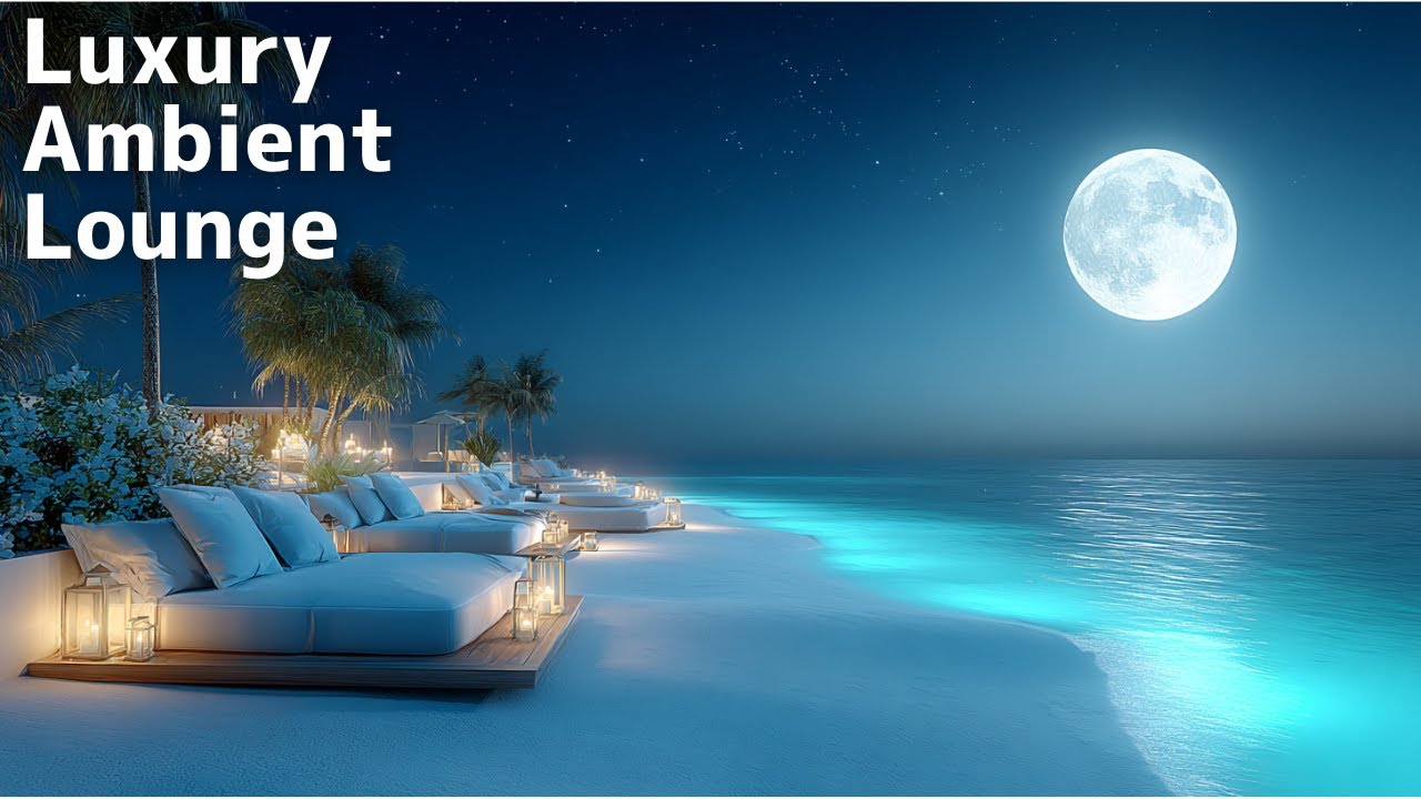 Luxury Seaside Lounge | Calm & Elegant Night Ambience at a Private Ocean Villa
