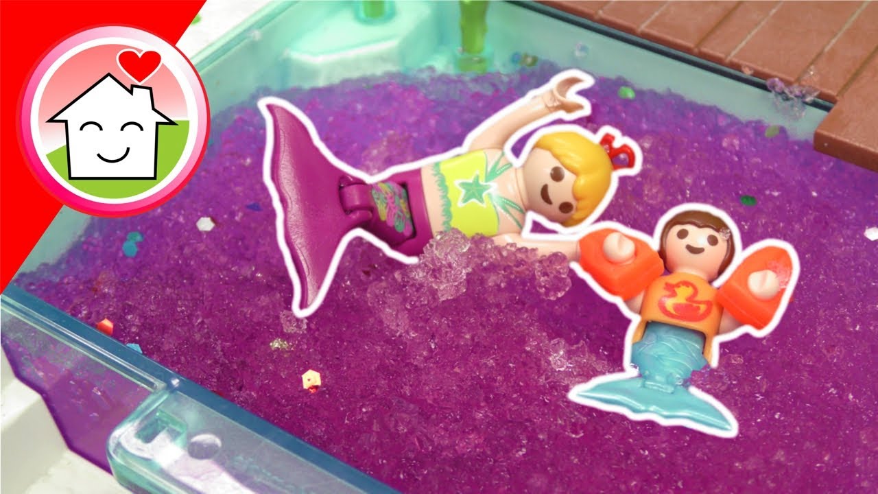 Playmobil Familie Hauser - Meerjungfrauen Pool Geschichten mit Anna und Lena