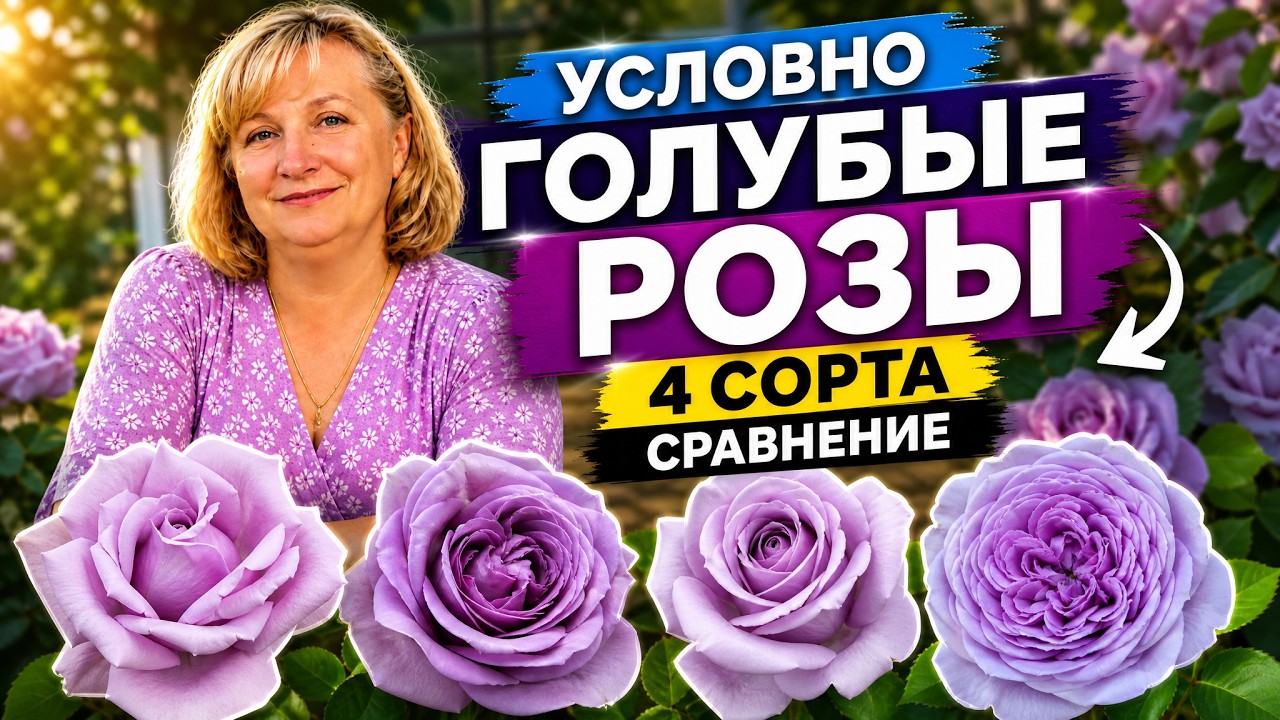 Сравниваем 4 сорта роз Кордес сиреневых оттенков