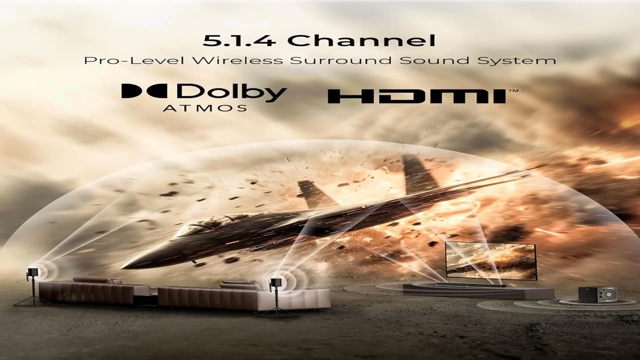 Лучшее предложение: Беспроводная система объемного звучания ULTIMEA Skywave X50 5.1.4ch для телев...