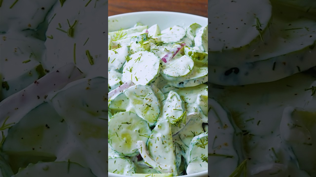 Creamy Cucumber Salad in 10 Minutes! #shorts