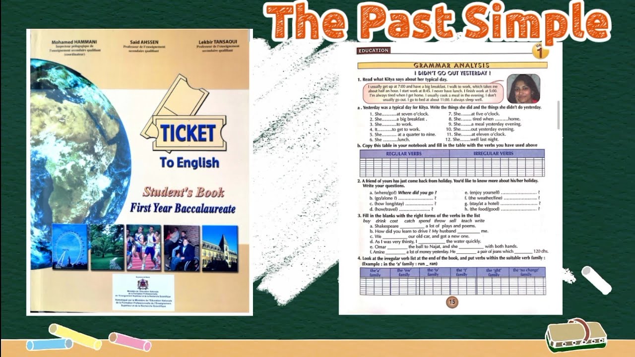 Past Simple of verbs (Regular and Irregular verbs) Ticket to English Unit 1 Page 15
