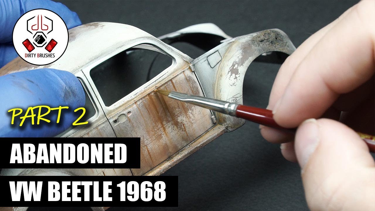 Painting rust effects - abandoned VW Beetle - Part 2